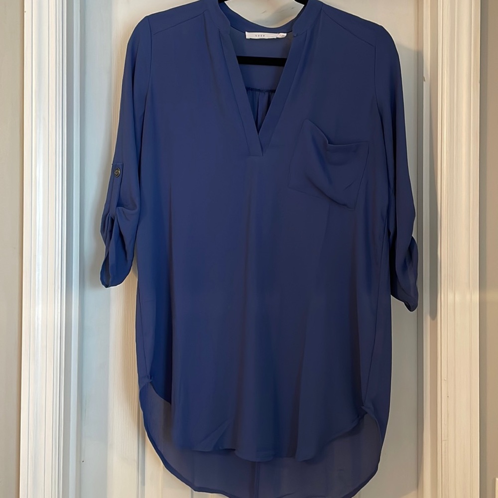 Lush roll tab tunic blouse